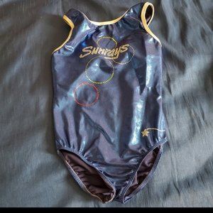 DESTIRA CHILD LARGE ARIZONA SUNRAYS BLUE FOIL LEOTARD CHILD LARGE